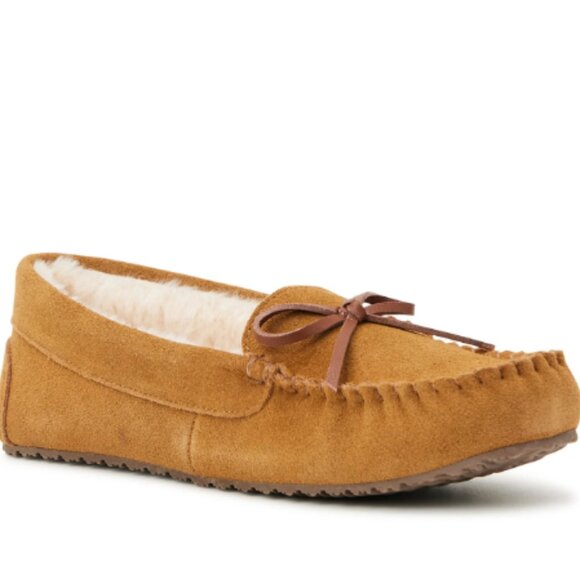 NWT Joyspun Women's Genuine Suede Tan Moccasin Loafer Size 6 - Picture 10 of 10